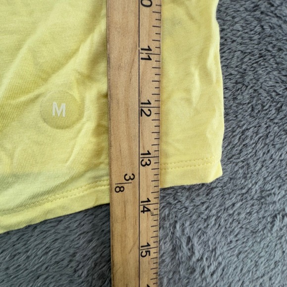 ME WE Essentials Yellow Ruffle Off Shoulder Crop Top T Shirt Womens Size M - Picture 6 of 9
